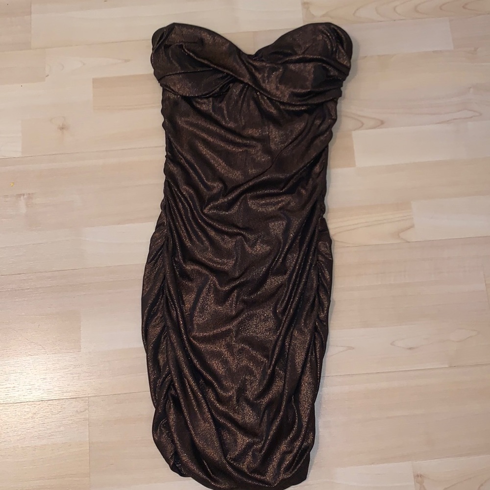 2B BEBE strapless body on dress, S